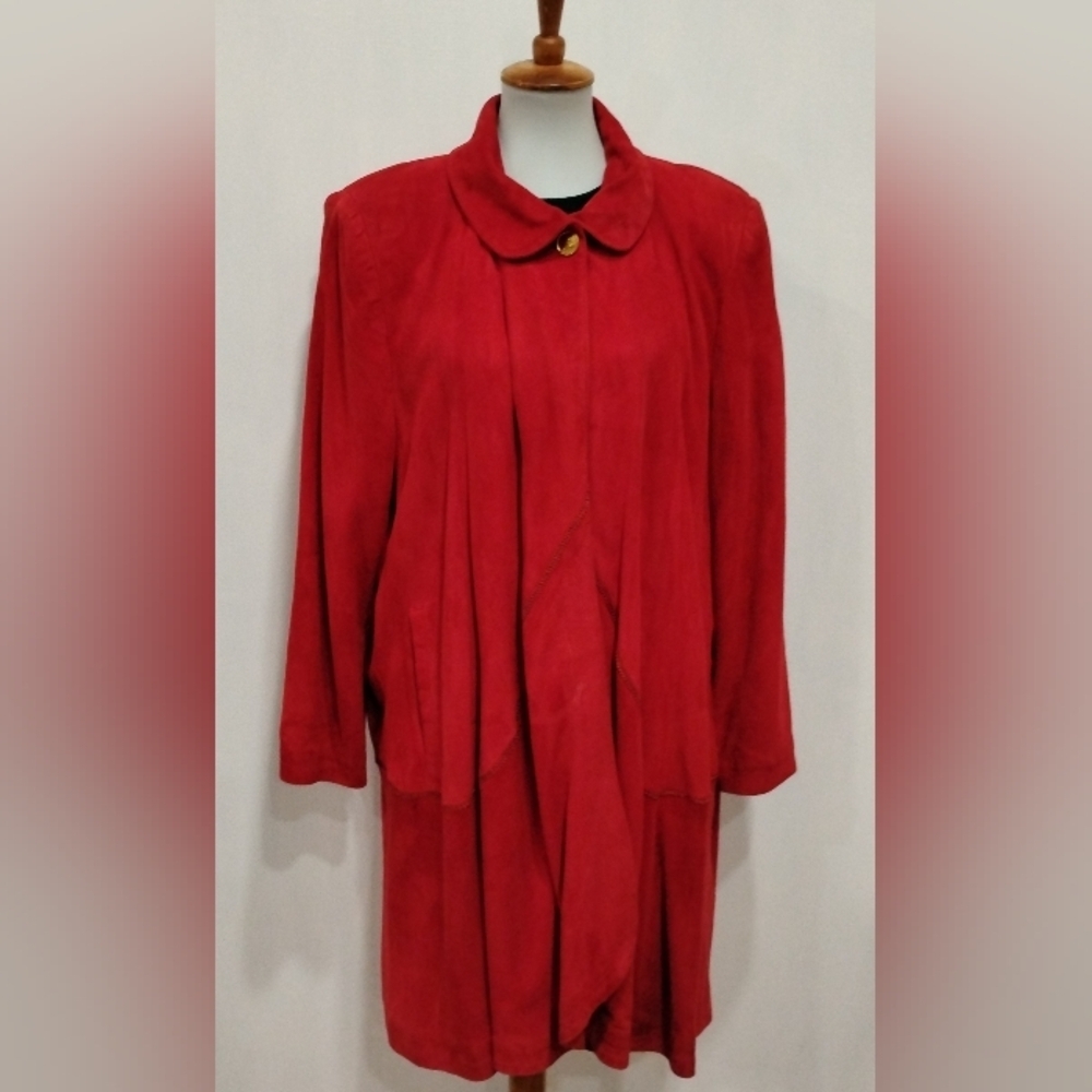 BRUNO MAGLI FAUX SUEDE SWING COAT